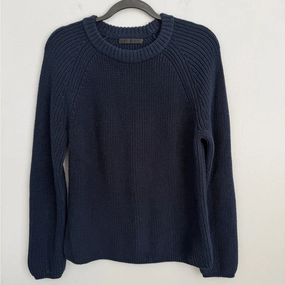 Jenni Kayne Size M • Navy Blue 100% Cotton Fisherman Sweater. - Picture 2 of 5